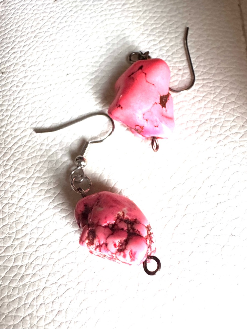 Hand Crafted Pink Howlite Earrings